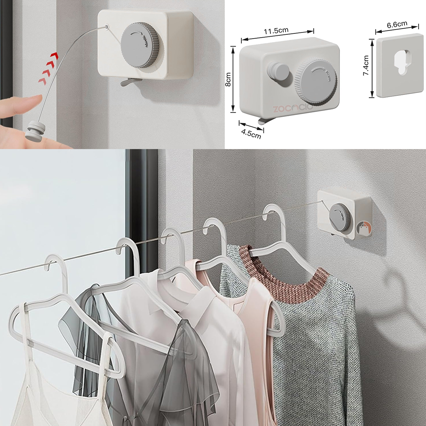 Miniatura 5 de Tendedero Retráctil Cuerda Ajustable